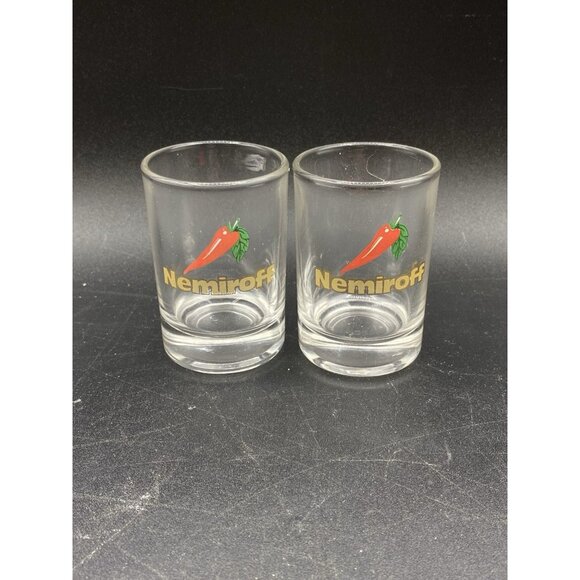 Nemiroff Ukrainian Honey Pepper Vodka 2 Shot Glasses Logo Ukraine - Picture 1 of 6